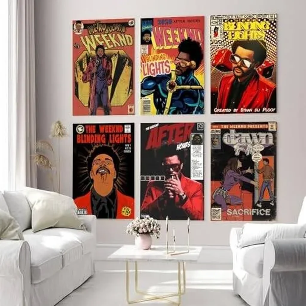ALAYRA Set Of 6 The Poster Weeknd Comic Book Art Poster Wall Art Canvas Posters Room Decorative Aesthetic Poster Print Decor Posters 08x12inch(20x30cm) Style 01 - Image 2