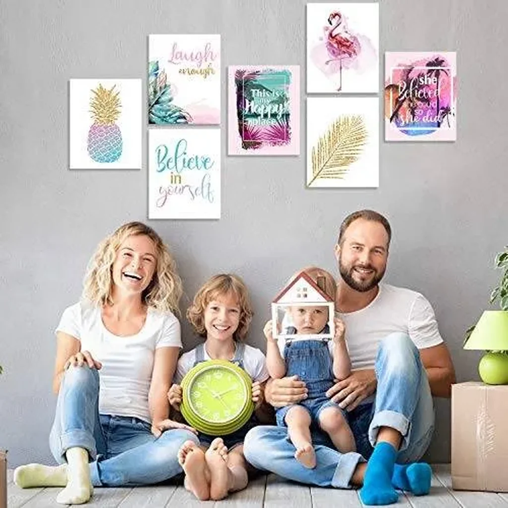 ALAYRA Set of 9 Inspirational Prints Teen Girl Room Wall Art Flamingo Pineapple Leaf Motivational Phrases Posters Girls Bedroom Home Decorations Unframed 01 - Image 7