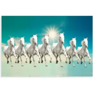 ALAYRA Seven Lucky Running Wild Horses Art Animal Wall Art Running Horses Wall Posters 9 Canvas Poster Wall Art Decor Print Picture Paintings for Living Room Bedroom Decoration Unframe-style Unframe-s