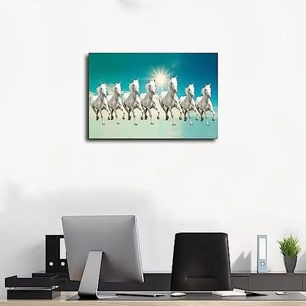 ALAYRA Seven Lucky Running Wild Horses Art Animal Wall Art Running Horses Wall Posters 9 Canvas Poster Wall Art Decor Print Picture Paintings for Living Room Bedroom Decoration Unframe-style Unframe-s - Image 2