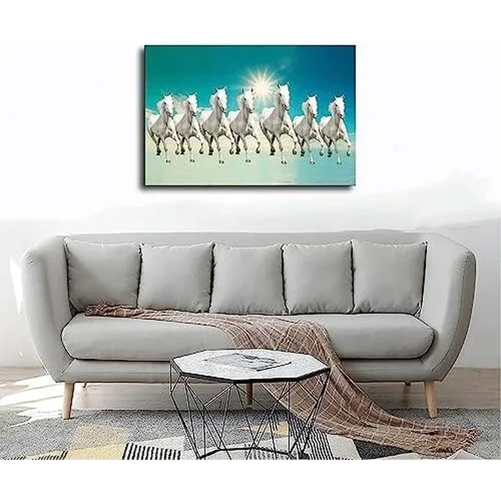 ALAYRA Seven Lucky Running Wild Horses Art Animal Wall Art Running Horses Wall Posters 9 Canvas Poster Wall Art Decor Print Picture Paintings for Living Room Bedroom Decoration Unframe-style Unframe-s - Image 3