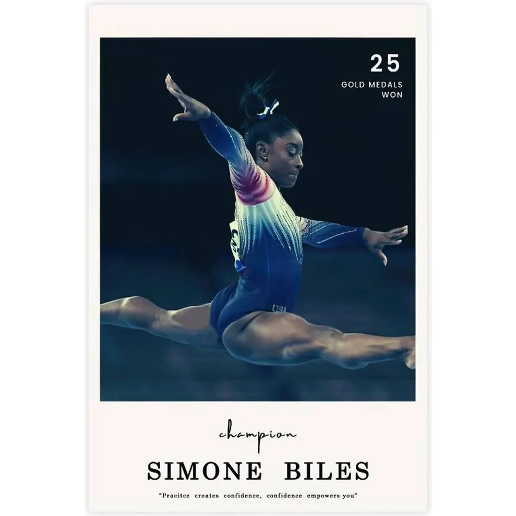 ALAYRA Simone Biles Poster 'Confidence' Motivational Quotes Canvas Bedroom Wall Decor Print Picture Office Dorm Room Decor Gifts Unframe16x24inch(40x60cm) 01