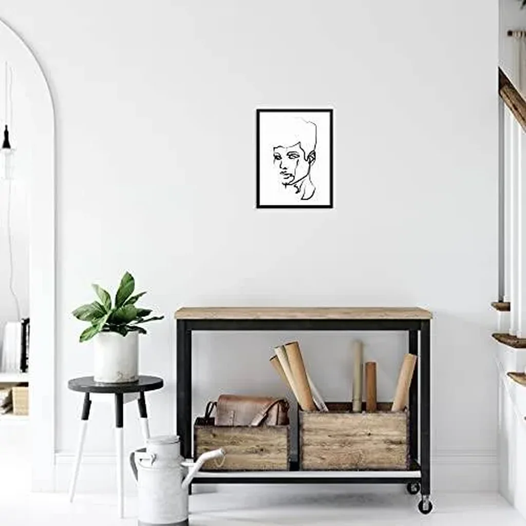 ALAYRA Sincerely, Not Abstract One Line Face Wall Decor Art Print Poster UNFRAMED Modern Minimalist Fashion Artwork for Women's and Men's Bedroom Living Room Bathroom or Home Office (MALE 1 11"x14") 0 - Image 6