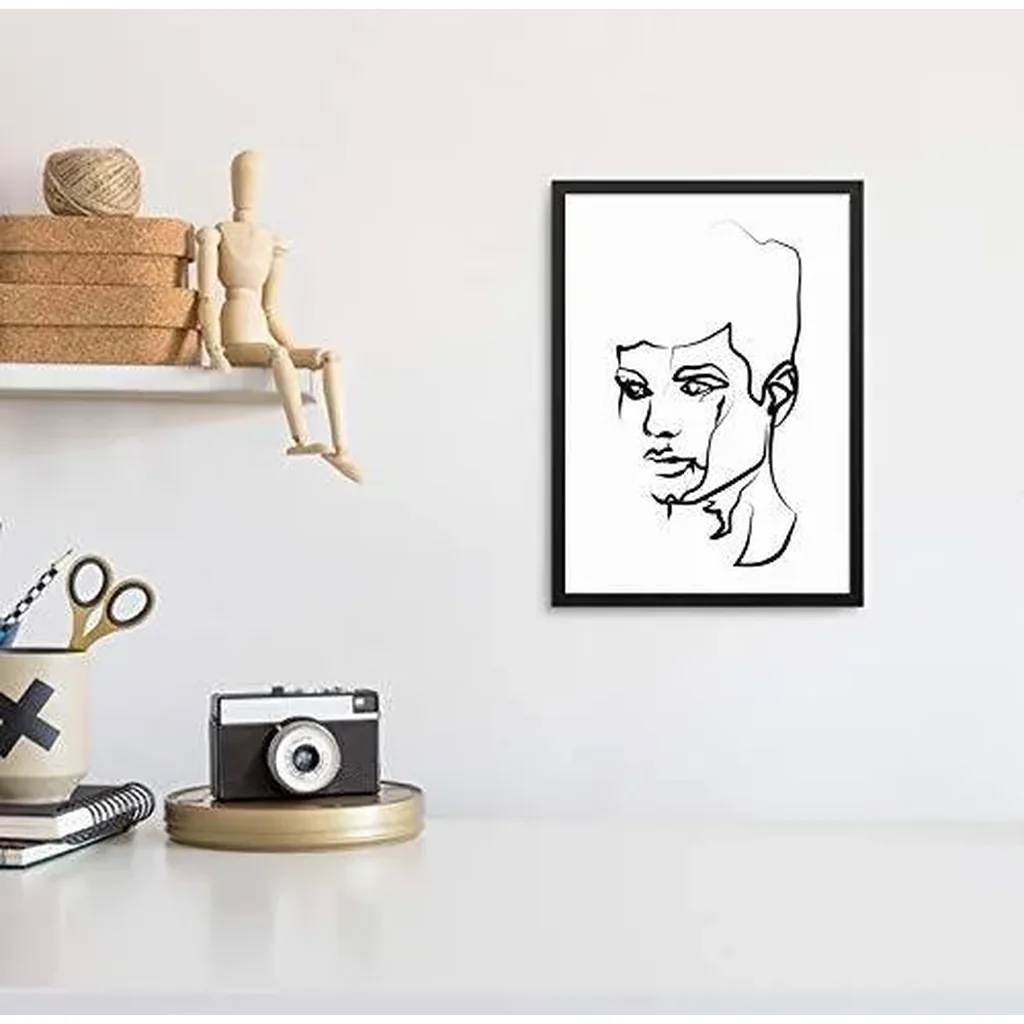 ALAYRA Sincerely, Not Abstract One Line Face Wall Decor Art Print Poster UNFRAMED Modern Minimalist Fashion Artwork for Women's and Men's Bedroom Living Room Bathroom or Home Office (MALE 1 8"x10") 01 - Image 2