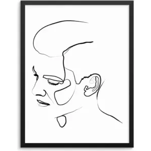ALAYRA Sincerely, Not Abstract One Line Face Wall Decor Art Print Poster UNFRAMED Modern Minimalist Fashion Artwork for Women's and Men's Bedroom Living Room Bathroom or Home Office (MALE 2 11"x14") 0