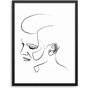 ALAYRA Sincerely, Not Abstract One Line Face Wall Decor Art Print Poster UNFRAMED Modern Minimalist Fashion Artwork for Women's and Men's Bedroom Living Room Bathroom or Home Office (MALE 2 8"x10") 01