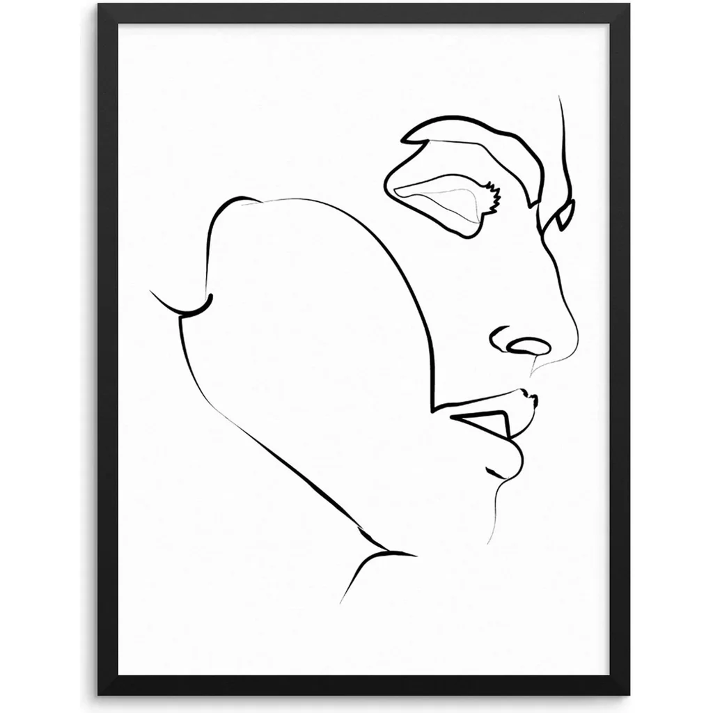 ALAYRA Sincerely, Not Abstract One Line Face Wall Decor Art Print Poster UNFRAMED Modern Minimalist Fashion Artwork for Women's and Men's Bedroom Living Room Bathroom or Home Office (MALE 3 8"x10") 01
