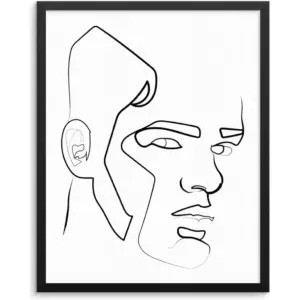 ALAYRA Sincerely, Not Abstract One Line Male Face Wall Decor Art Print Poster UNFRAMED Modern Minimalist Fashion Artwork for Women's and Men's Bedroom Living Room Bathroom or Home Office (MALE 1 11"x1