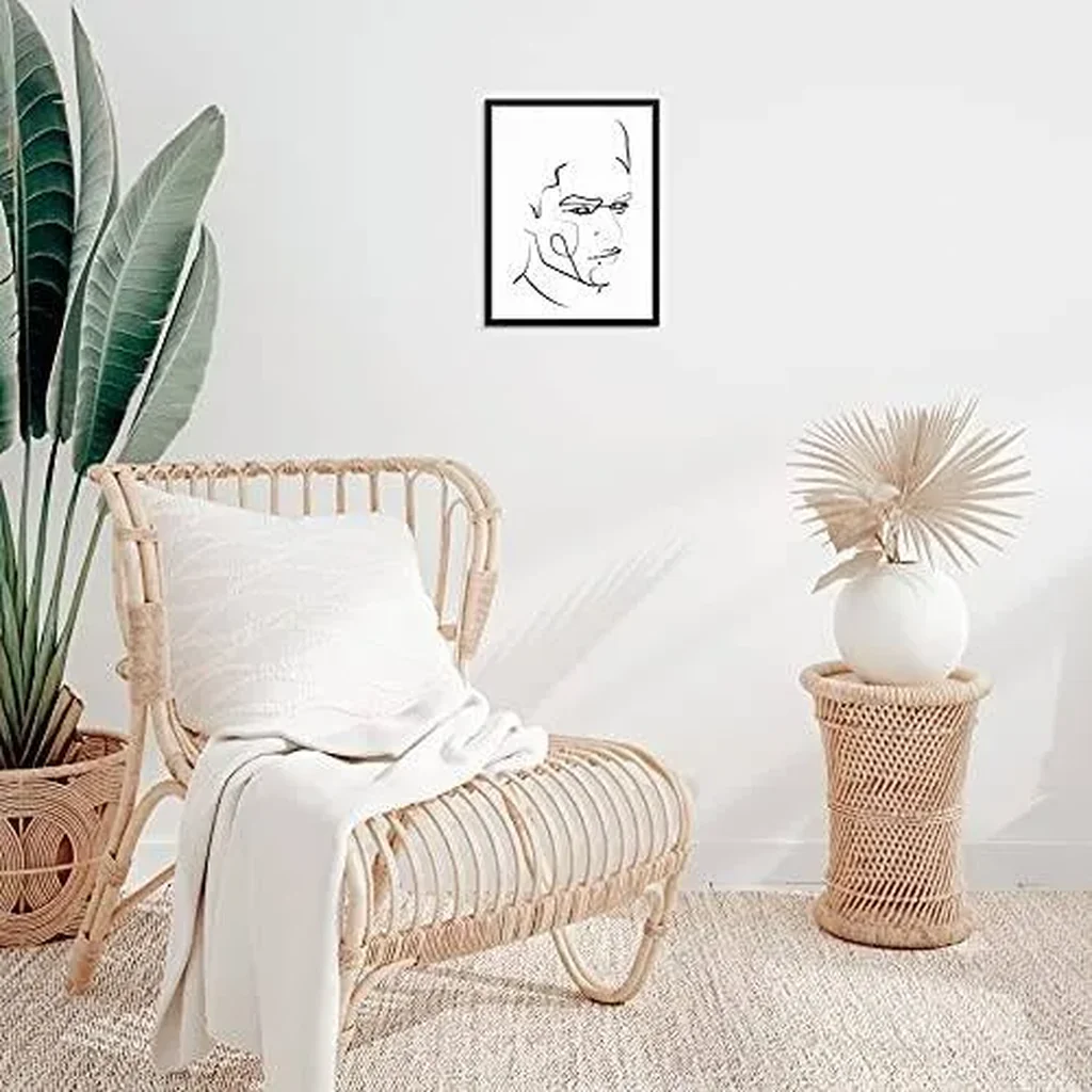 ALAYRA Sincerely, Not Abstract One Line Male Face Wall Decor Art Print Poster UNFRAMED Modern Minimalist Fashion Artwork for Women's and Men's Bedroom Living Room Bathroom or Home Office (MALE 2 11"x1 - Image 2