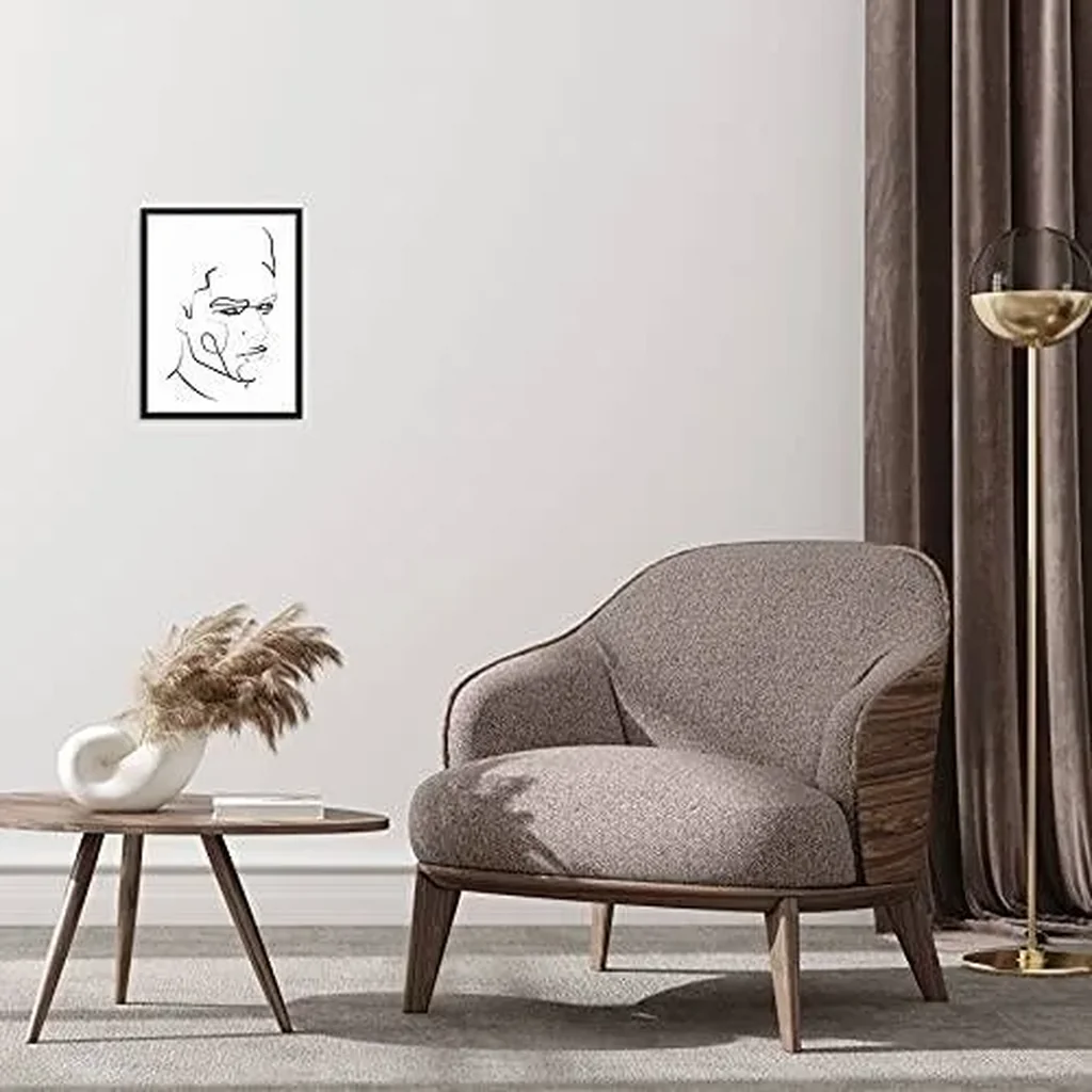 ALAYRA Sincerely, Not Abstract One Line Male Face Wall Decor Art Print Poster UNFRAMED Modern Minimalist Fashion Artwork for Women's and Men's Bedroom Living Room Bathroom or Home Office (MALE 2 11"x1 - Image 3