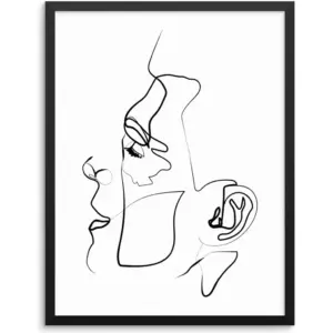 ALAYRA Sincerely, Not Abstract One Line Male Face Wall Decor Art Print Poster UNFRAMED Modern Minimalist Fashion Artwork for Women's and Men's Bedroom Living Room Bathroom or Home Office (MALE 3 11"x1