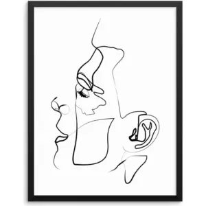 ALAYRA Sincerely, Not Abstract One Line Male Face Wall Decor Art Print Poster UNFRAMED Modern Minimalist Fashion Artwork for Women's and Men's Bedroom Living Room Bathroom or Home Office (MALE 3 8"x10