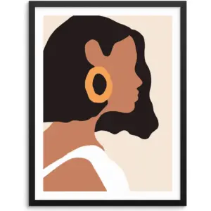ALAYRA Sincerely, Not Abstract Wall Art Print Woman's Face with Earring Gouache Fashion Poster 11"x14" UNFRAMED Modern Minimalist Artwork for Bedroom Living Room Bathroom Home Office Decor (OPTION 1)