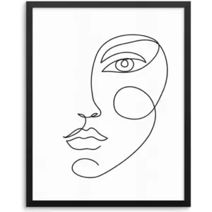 ALAYRA Sincerely, Not Abstract Woman's Wall Decor Art Print Poster UNFRAMED - Modern Minimalist Urban Artwork for Living Room Bedroom Bathroom Home Office Picture Gallery (8"x10" HALF FACE) 01