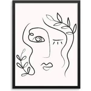 ALAYRA Sincerely, Not Continuous Line Abstract Face Art Print Minimalist Wall Decor Poster 11"x14" UNFRAMED Modern Trendy Fashion Artwork for Living Room Bedroom or Entryway (OPTION 3) 01