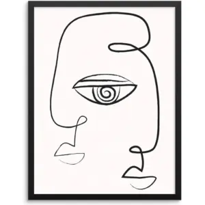 ALAYRA Sincerely, Not Continuous Line Abstract Face Art Print Minimalist Wall Decor Poster 11"x14" UNFRAMED Modern Trendy Fashion Artwork for Living Room Bedroom or Entryway (OPTION 4) 01