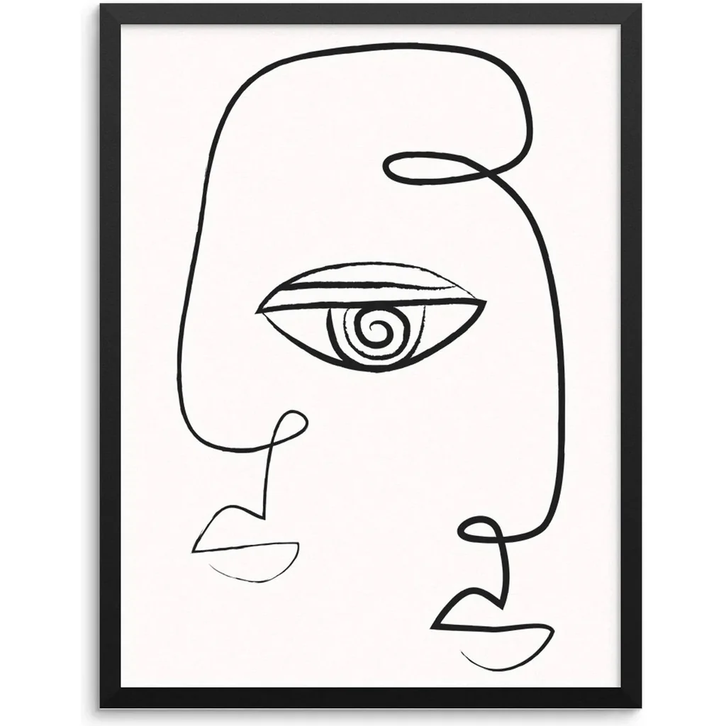 ALAYRA Sincerely, Not Continuous Line Abstract Face Art Print Minimalist Wall Decor Poster 11"x14" UNFRAMED Modern Trendy Fashion Artwork for Living Room Bedroom or Entryway (OPTION 4) 01