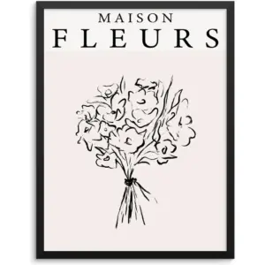 ALAYRA Sincerely, Not Minimalist Maison Fleurs Art Print Botanical Flowers Abstract Poster 11"x14" UNFRAMED Artwork for Living Room Bedroom Kitchen Dining Room or Bathroom Wall Decor (OPTION 9) 01