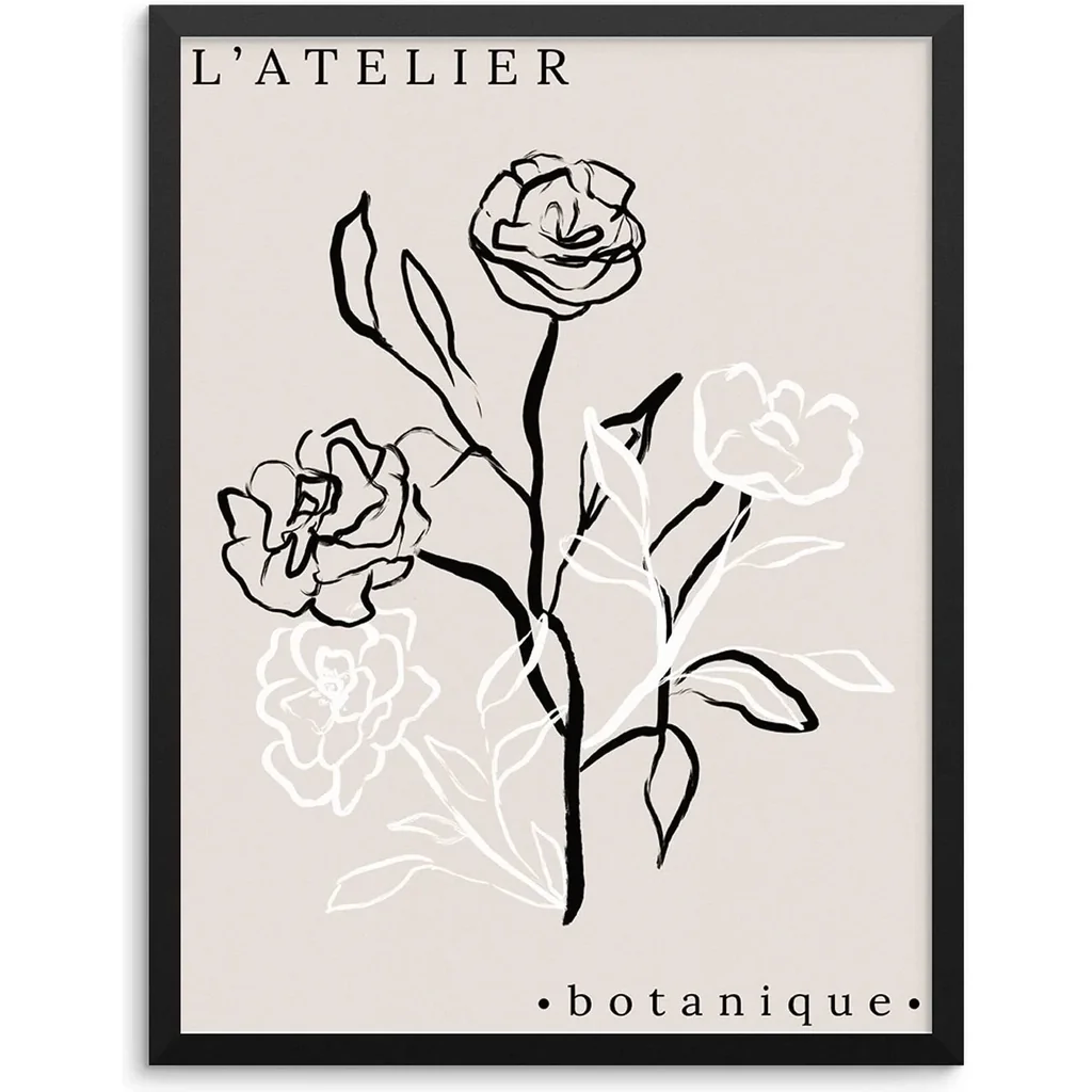 ALAYRA Sincerely, Not Minimalist One Line Art Print Botanical Abstract Flowers Poster - 11"x14" UNFRAMED Artwork for Living Room Bedroom Kitchen Dining Room or Bathroom Wall Decor (OPTION 8) 01