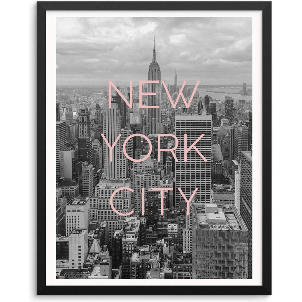ALAYRA Sincerely, Not New York City Wall Decor Art Print Poster - NYC Skyline -11"x14" UNFRAMED - Modern Black and White Fashion Artwork for Bedroom, Bathroom, Living Room or Home Office 01