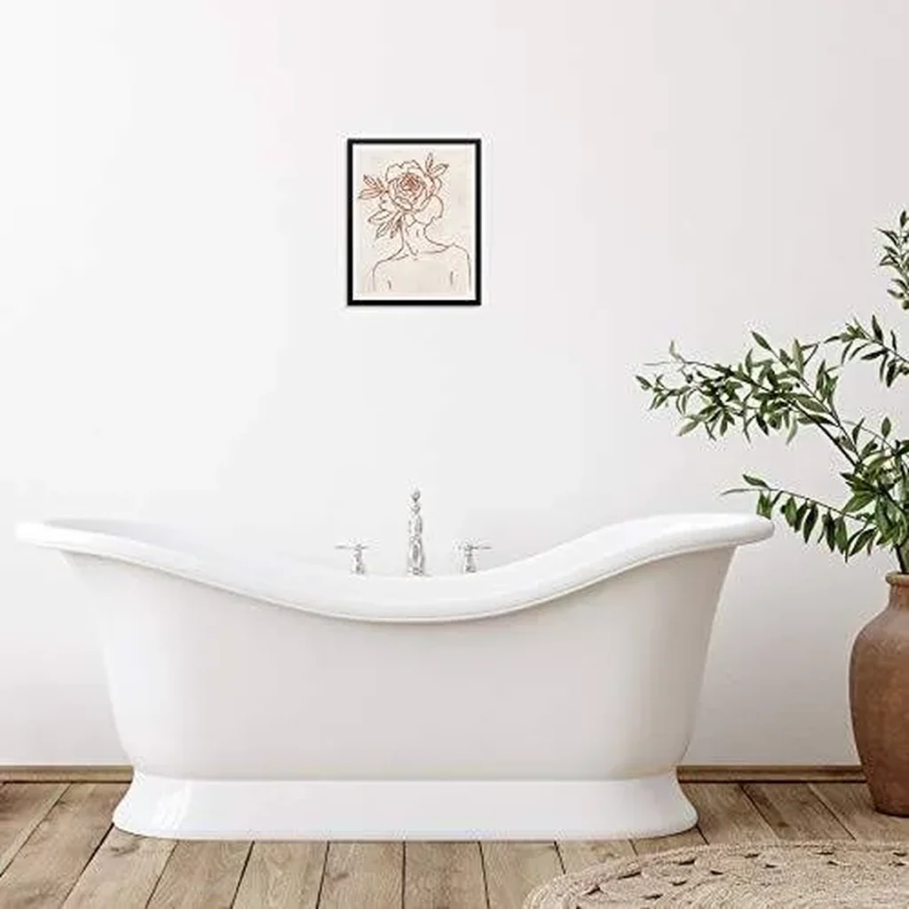 ALAYRA Sincerely, Not One Line Wall Art Print Abstract Woman's Body Shape with Flower Trendy Home Decor Poster 11"x14" UNFRAMED Minimalist Artwork for Living Room Bedroom Bathroom (OPTION 1) 01 - Image 4