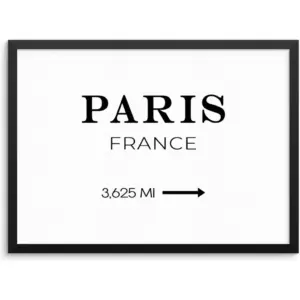 ALAYRA Sincerely, Not Paris City Miles Wall Art Print Travel Poster Sign 11x14 UNFRAMED Minimalist Trendy Fashion Glam Artwork for Bedroom Living Room or Home Office (11"x14" PARIS) 01