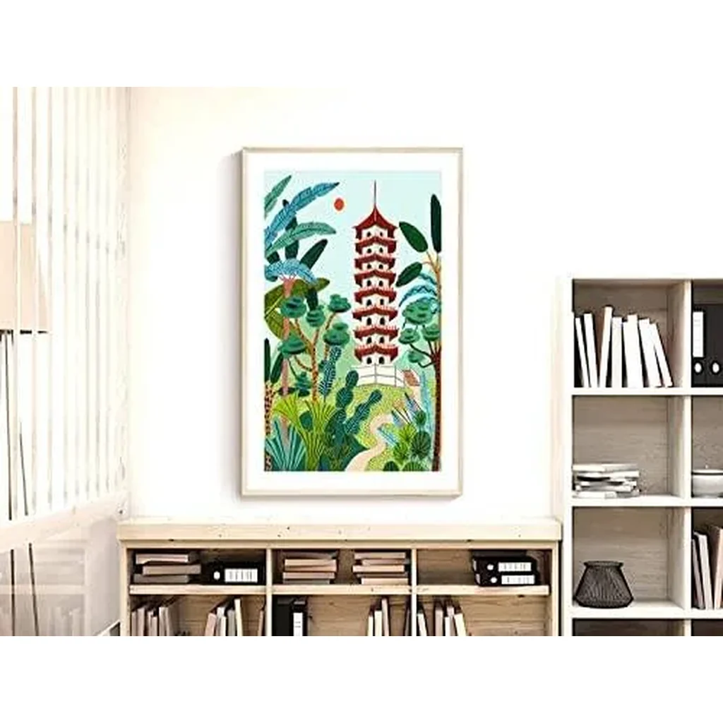 ALAYRA Singapore Travel Print, Chinese Garden, Pagoda, Singapore Wall Art, Botanical Illustration, Home Decor, Tropical, Nursery Wall Art, Wedding Gift, Housewarming Gift, Home Decor (Unframed) (12x18 - Image 4