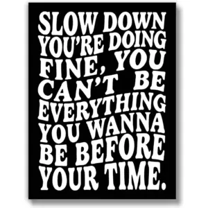 ALAYRA Slow Down You're Doing Fine Print (UNFRAMED 12 x 16) College Dorm Sign Pop Music Vienna Lyrics Apartment Decor Gift Daily Positive Affirmations Poster Teen Wall Art Prints - Slow Down 01