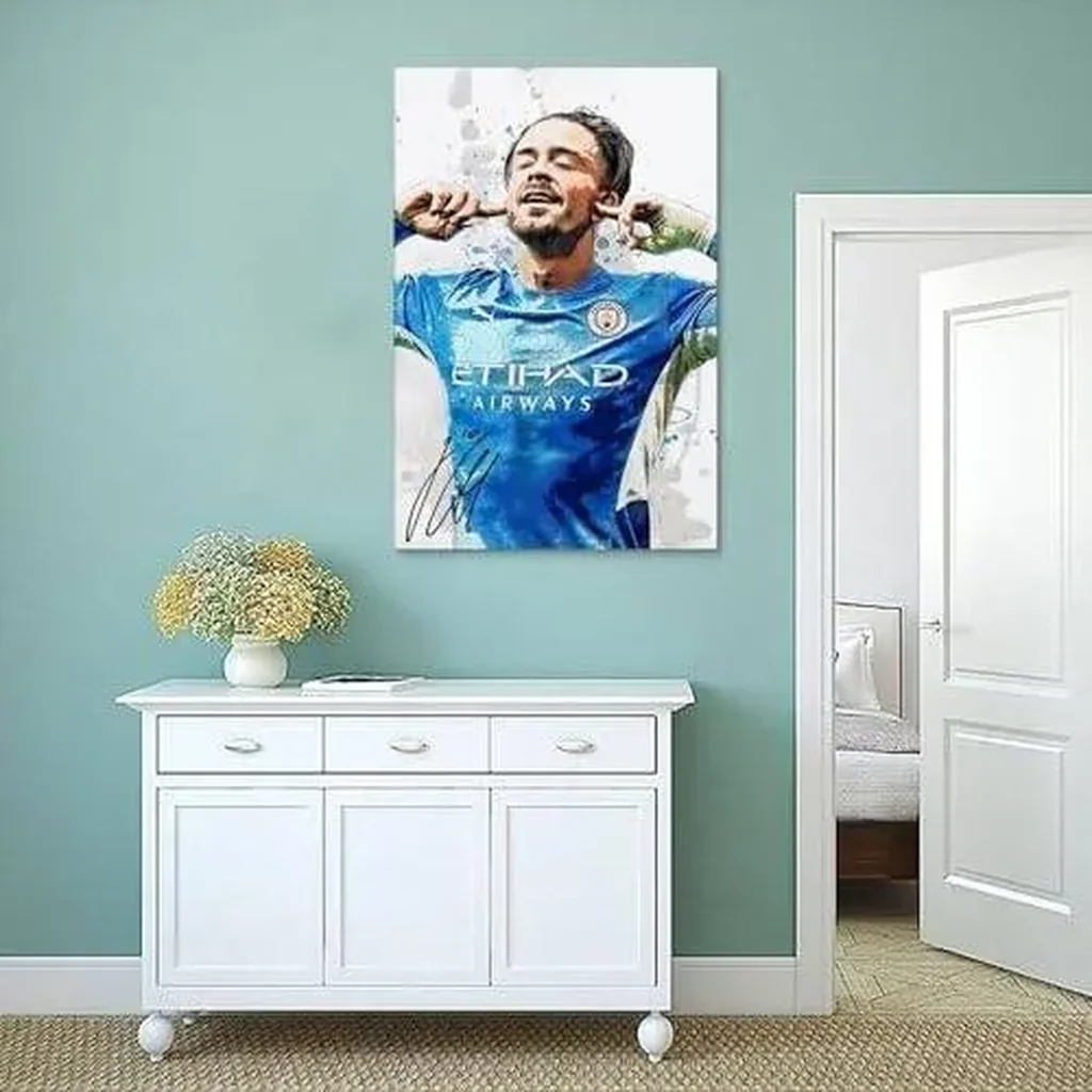 ALAYRA Soccer Star Jack Grealish Art Poster Personality Decorative Painting Canvas Wall Art Living Room Aesthetic Posters Bedroom Painting. Unframe-style, 12x18inch(30x45cm) 01 - Image 4