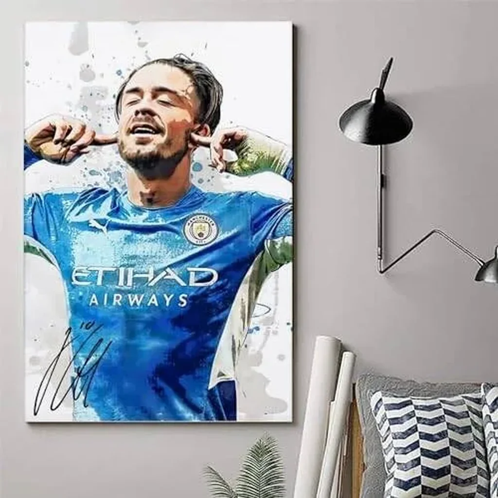 ALAYRA Soccer Star Jack Grealish Art Poster Personality Decorative Painting Canvas Wall Art Living Room Aesthetic Posters Bedroom Painting. Unframe-style, 12x18inch(30x45cm) 01 - Image 6