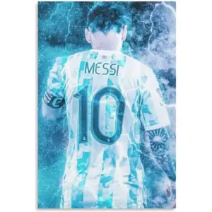 ALAYRA Soccer Star Poster-Lionel Messi Canvas Poster-For Boy Bedroom Football Room GYM Wall Decor-Best Gifts for Football Fans-12inx18in (Messi-2) 01