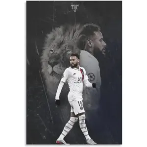 ALAYRA Soccer Star Poster-Neymar Canvas Poster-For Boy Bedroom Football Room GYM Wall Decor-Best Gifts for Football Fans-12inx18in (Neymar-2) 01