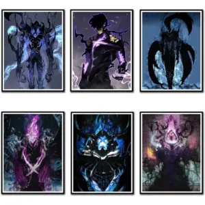 ALAYRA Solo leveling poster, Japan Anime Poster set, The painting on the wall of the anime posters room, anime decor wallpaper(Anime, 8x10inchx6pcs Unframed 01