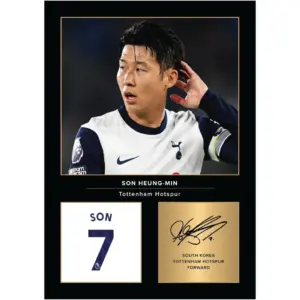 ALAYRA Son Heung-min Signed A4 Printed Photo Picture Display Gift For Tottenham Fans Digitally Reproduced Signature Unframed 01