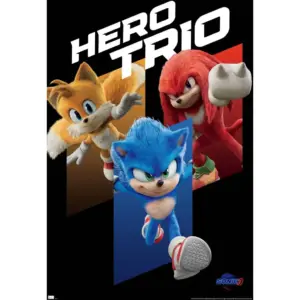 ALAYRA Sonic The Hedgehog 3 - Hero Trio Wall Poster, 22.37" x 34.00", Unframed Version 01