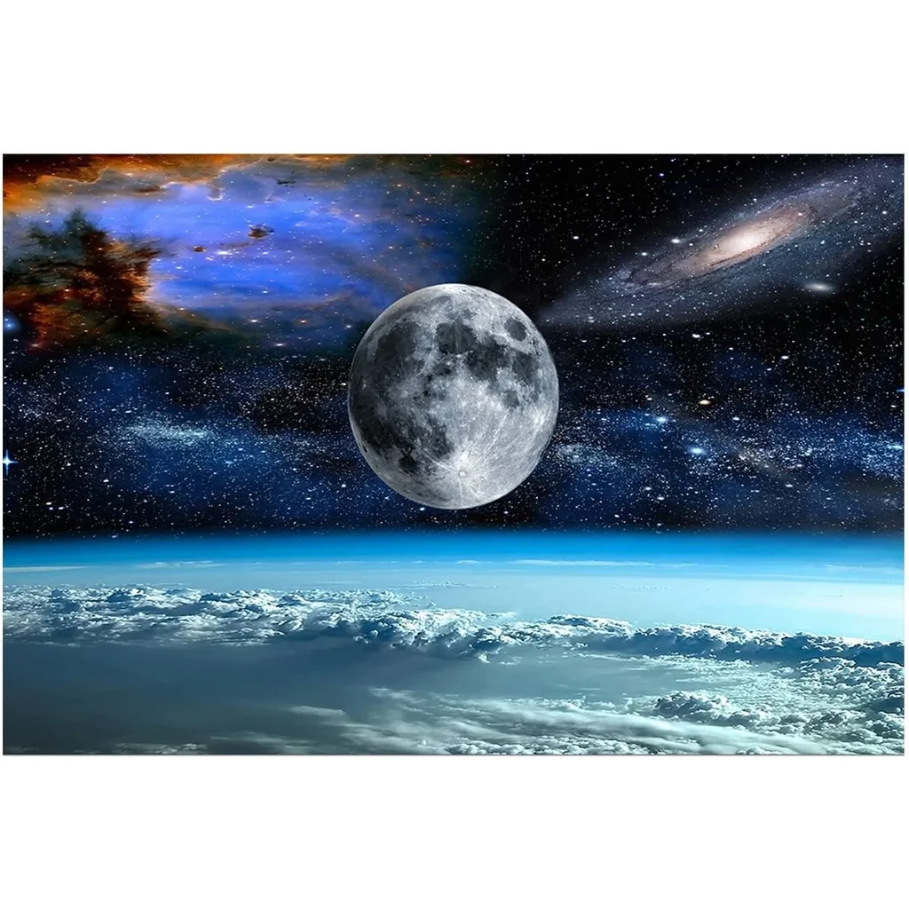 ALAYRA Space View From Earth Space Canvas Wall Art Landscape Modern Decor Canvas Wall Art Painting Decor Abstract Canvas for Living Room Bedroom Kitchen Home and Office Wall Decor 01