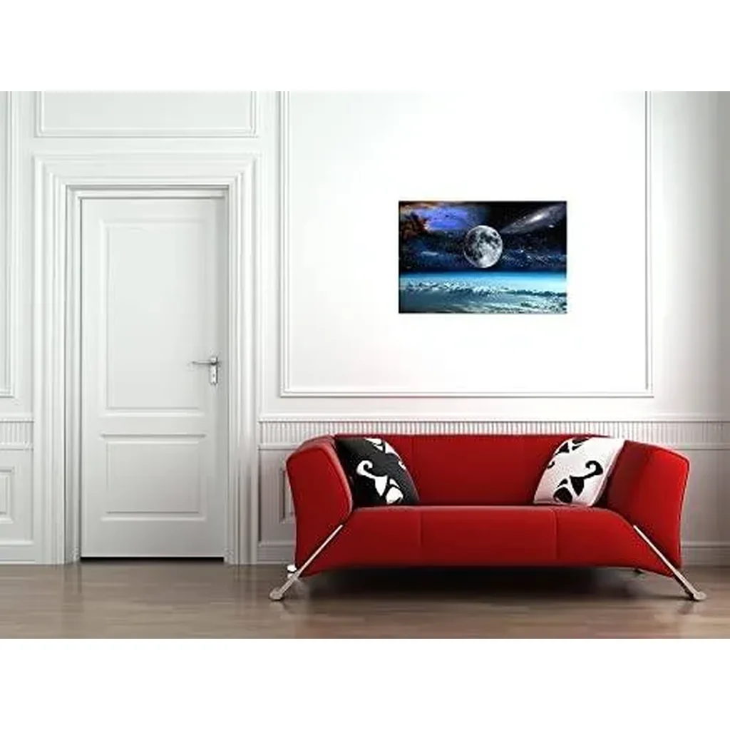 ALAYRA Space View From Earth Space Canvas Wall Art Landscape Modern Decor Canvas Wall Art Painting Decor Abstract Canvas for Living Room Bedroom Kitchen Home and Office Wall Decor 01 - Image 5