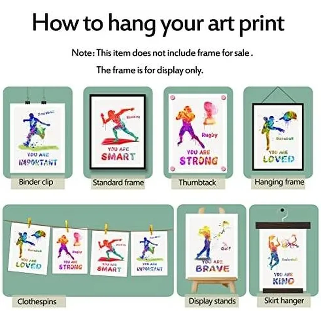 ALAYRA Sports Wall Art Posters spots Wall Decor Prints Motivational Quote Room Decor Photo Pictures for Kids Boys Nursery Bedroom Decorations (11"x14" UNFRAMED) 01 - Image 2