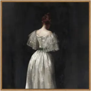 ALAYRA Square Framed Canvas Wall Art - Seventeenth Century Lady Home Decor, Classical Paintings for Bedroom Bathroom, Desk Decor 12"x12" 01