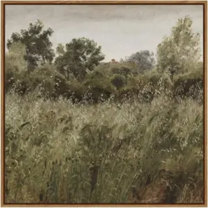 ALAYRA Square Framed Canvas Wall Art, Vintage Decor Farmhouse Classical Field Wall Art Prints, Desk Decor, Natural Oil Paintings Home Decor for Living Room Bedroom, Kitchen, Office 16"x16" 01