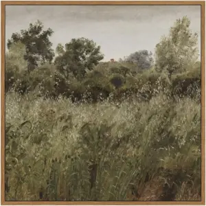 ALAYRA Square Framed Canvas Wall Art, Vintage Farmhouse Natural Field Wall Art Prints, Desk Decor, Classical Oil Paintings Home Decor for Bedroom Living Room, Kitchen, Office 12"x12" 01