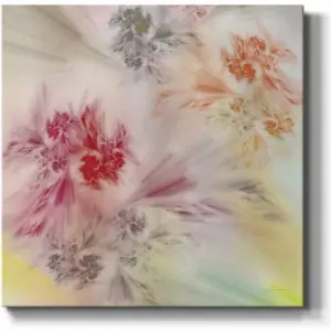 ALAYRA Square Picture Canvas Wall Art Print Decoration Painting Abstract Nature Floral Artwork for Living Room Bedroom Office, Ready to Hang Whisper II 01