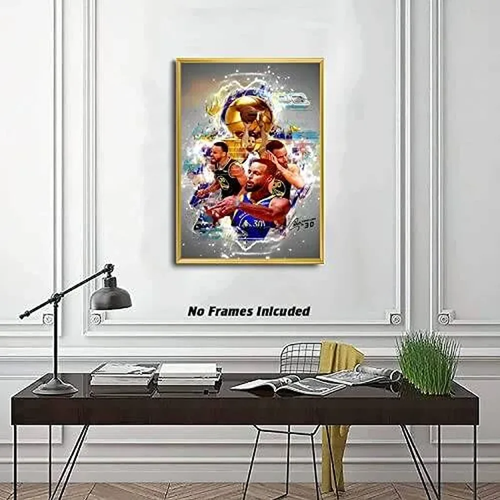 ALAYRA Stephen Curry Canvas Poster, Success Poster Champion Wall Art, Inspirational Basketball Poster for Man Cave Boys Room Office Decor, Golden State Warriors, Stephen Curry Art Print, 16"x24" - Unf - Image 3