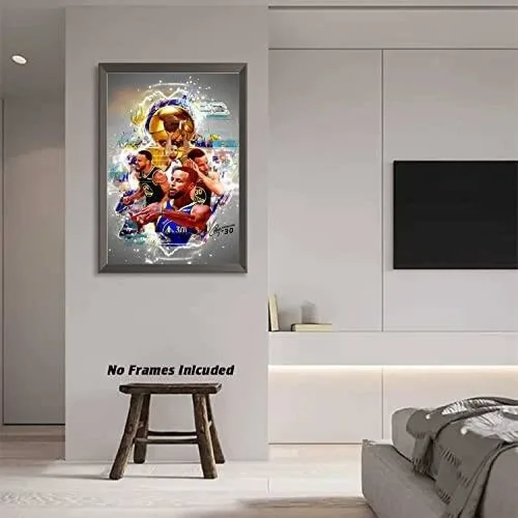 ALAYRA Stephen Curry Canvas Poster, Success Poster Champion Wall Art, Inspirational Basketball Poster for Man Cave Boys Room Office Decor, Golden State Warriors, Stephen Curry Art Print, 16"x24" - Unf - Image 4