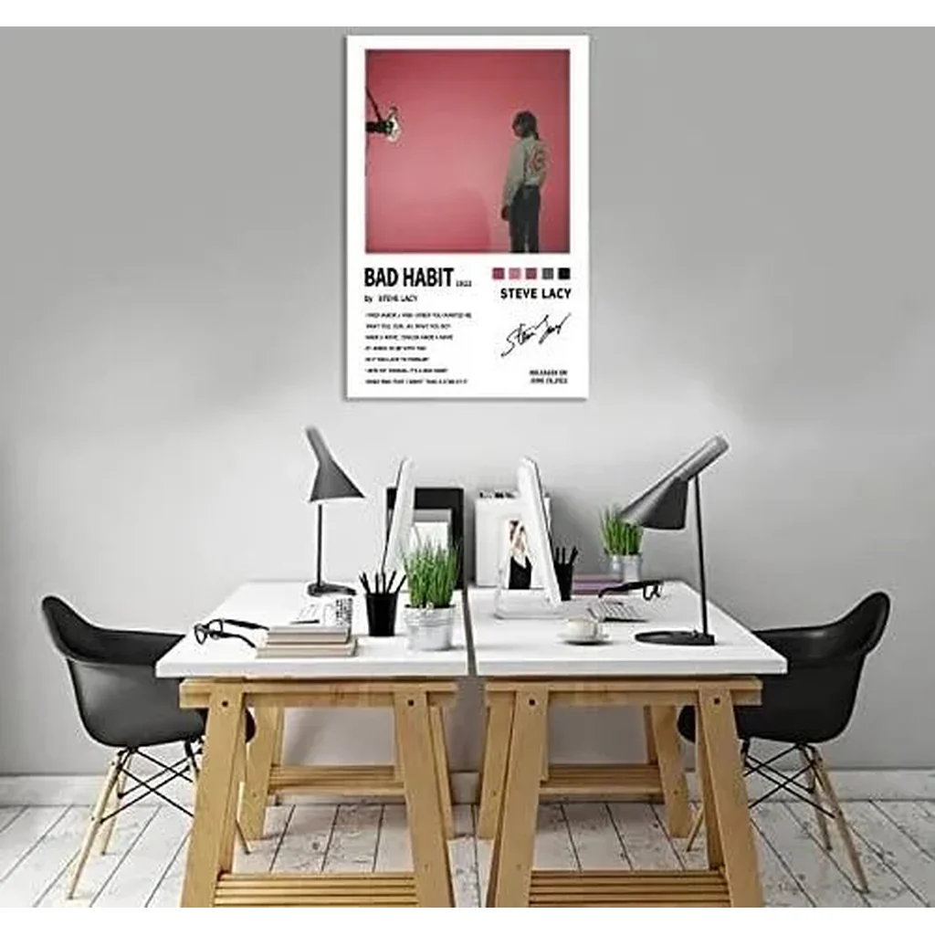 ALAYRA Steve Lacy Poster Bad Habit Album Cover Posters Music Artist Canvas Poster Art Deco for Living Room Office Decoration Poster 12"x 18" Unframe 01 - Image 5