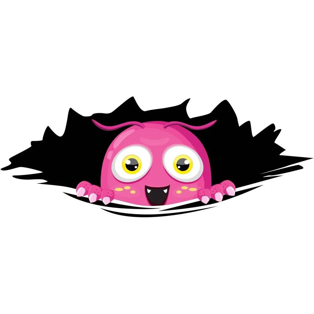 ALAYRA Stickios Bumper Sticker for Cars, Trucks, Laptops & More, Cute Pink Peekie Monster 01