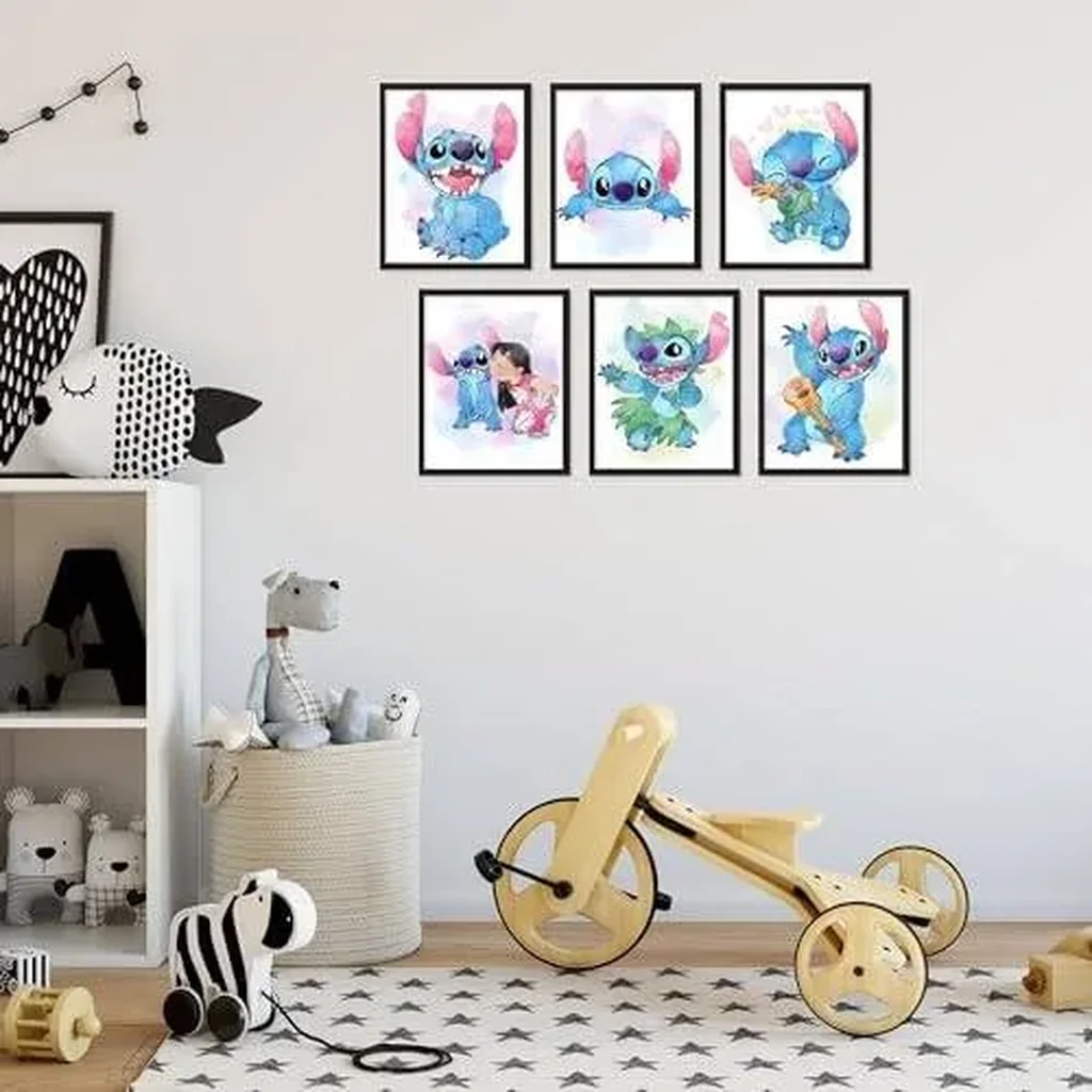 ALAYRA Stitch Room Decor - Stitch Poster, Stitch Decor, Stitch Wall Decor, Lilo and Stitch Bedroom Decor, Stitch Decorations for Room, Lilo and Stitch Decor, Nursery - 6 Pack (8x10) Unframed 01 - Image 2