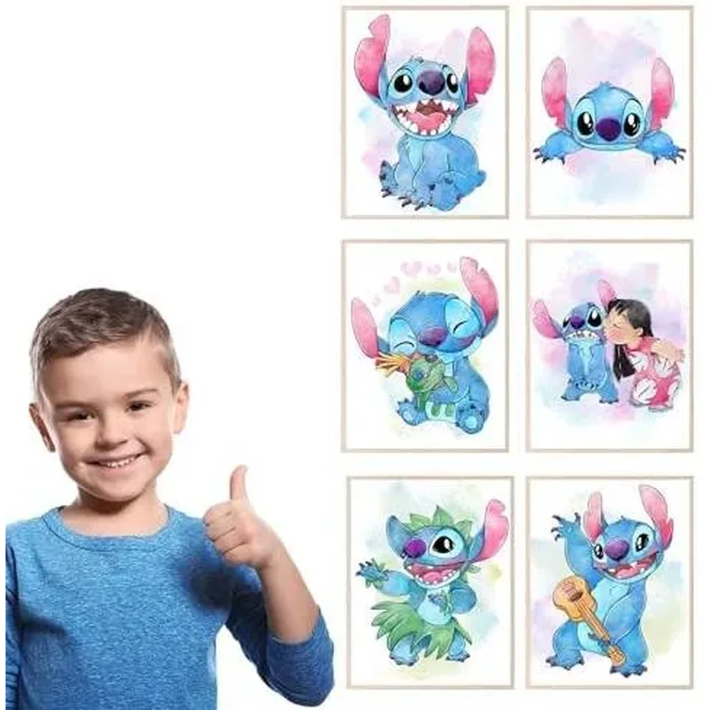 ALAYRA Stitch Room Decor - Stitch Poster, Stitch Decor, Stitch Wall Decor, Lilo and Stitch Bedroom Decor, Stitch Decorations for Room, Lilo and Stitch Decor, Nursery - 6 Pack (8x10) Unframed 01 - Image 3