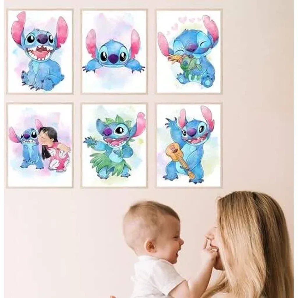 ALAYRA Stitch Room Decor - Stitch Poster, Stitch Decor, Stitch Wall Decor, Lilo and Stitch Bedroom Decor, Stitch Decorations for Room, Lilo and Stitch Decor, Nursery - 6 Pack (8x10) Unframed 01 - Image 5