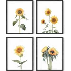 ALAYRA Sunflower Wall Decor Sunflower Posters - Sunflower Bedroom Decor Sunflower Pictures Wall Decor Yellow Wall Art Kitchen Decor Sunflower, Sunflower Decor (11"x14", UNFRAMED) 01